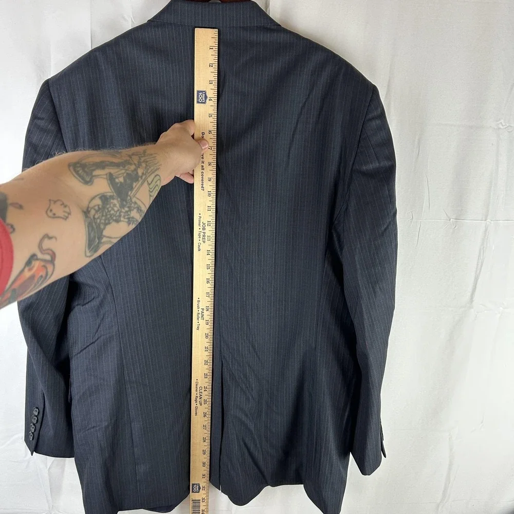 Brooks Brothers Blazer‎ Mens 48R Gray Pinstripe 1818 Madison Saxxon Wool USA